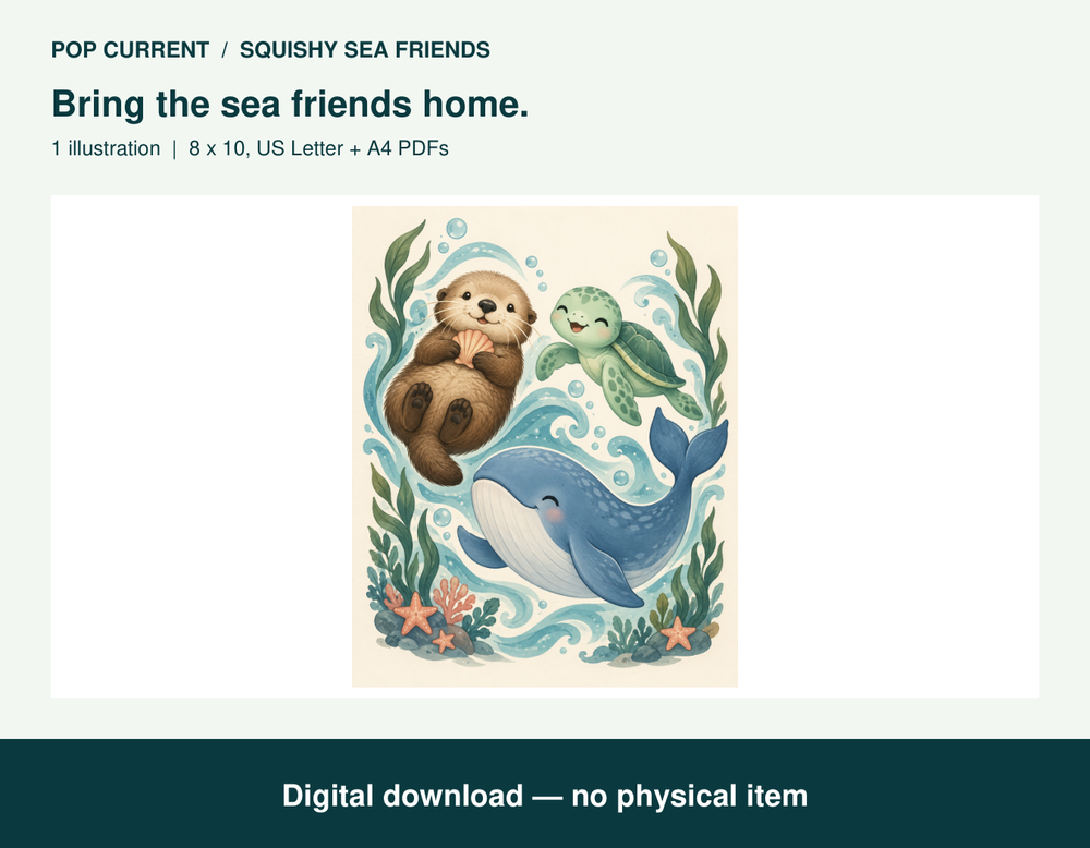 Squishy Sea Friends Printable Wall Art