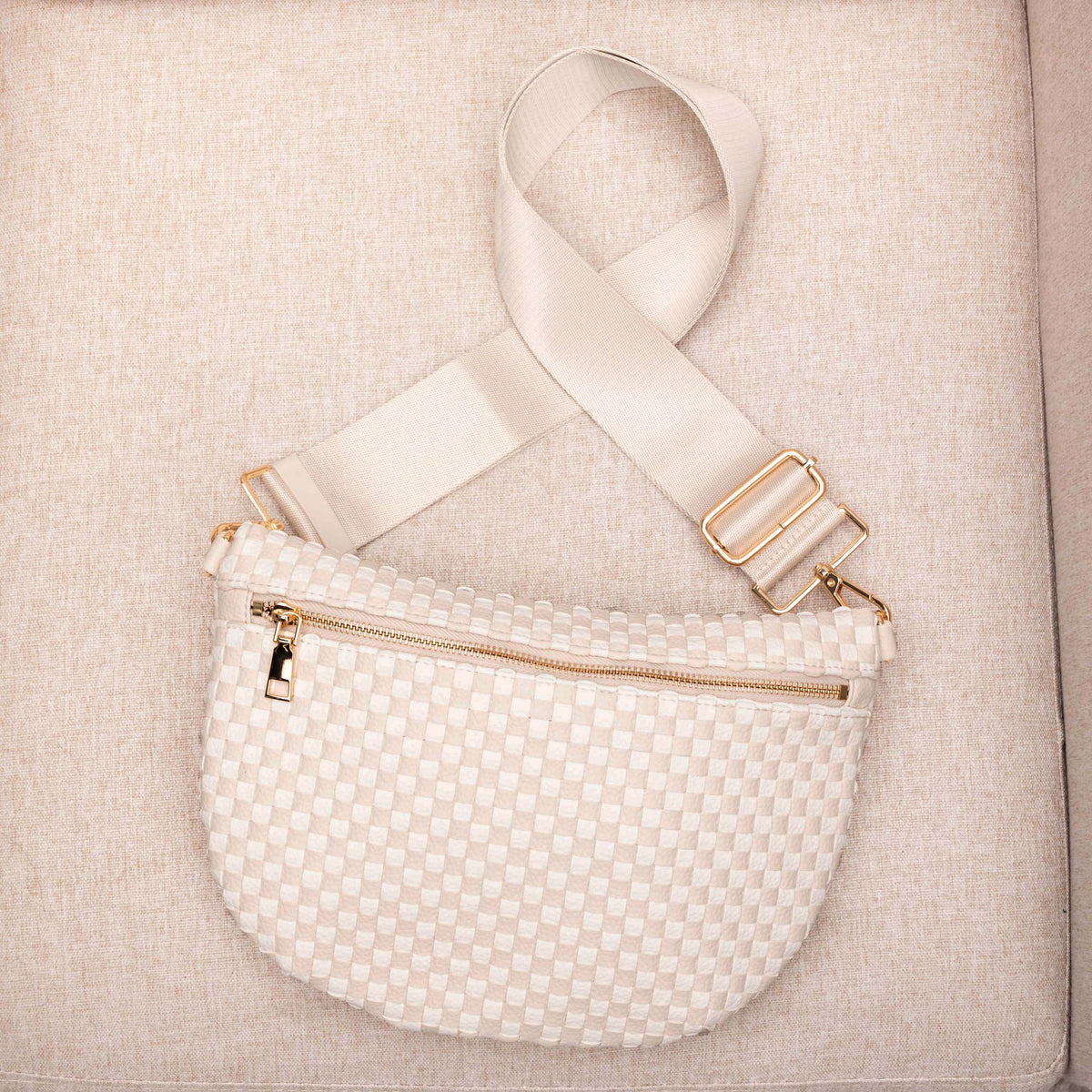 Layla Woven Checkered Crossbody Sling Bag